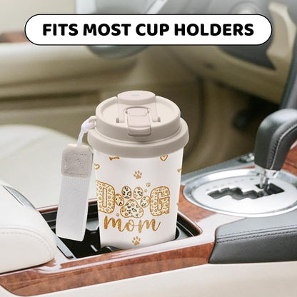 Cute Dog Gifts Stainless Steel 2-in-1 Lid Coffee Tumbler 19 oz Dog Paw Print Insulated Travel Coffee Mug Dogs Lovers Gifts for Women Birthday Christmas