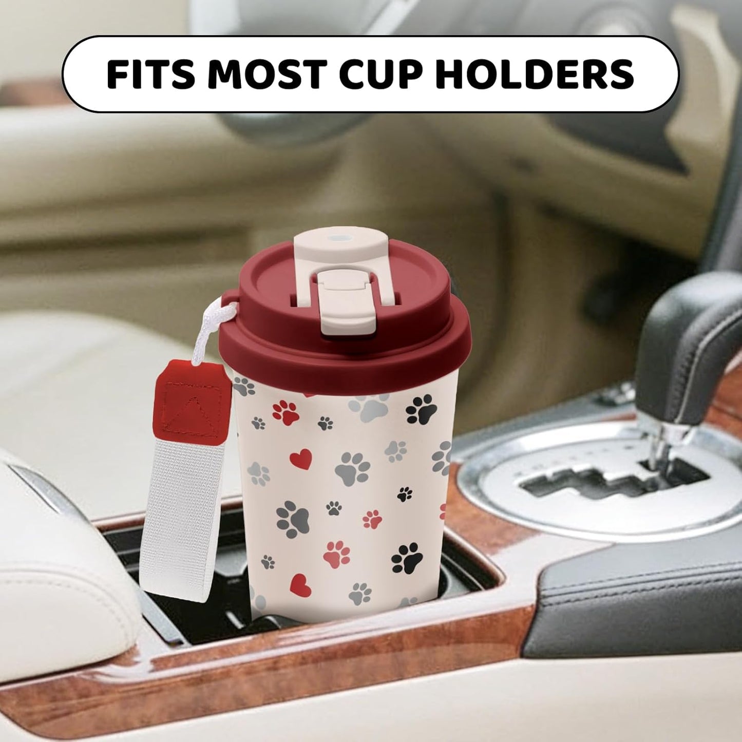 Cute Dog Gifts Stainless Steel 2-in-1 Lid Coffee Tumbler 19 oz Dog Paw Print Insulated Travel Coffee Mug Dogs Lovers Gifts for Women Birthday Christmas