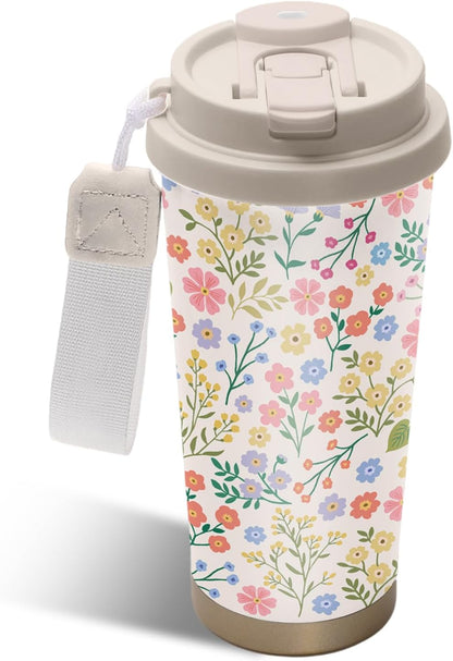 Cute Dog Gifts Stainless Steel 2-in-1 Lid Coffee Tumbler 19 oz Dog Paw Print Insulated Travel Coffee Mug Dogs Lovers Gifts for Women Birthday Christmas
