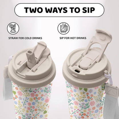 Cute Dog Gifts Stainless Steel 2-in-1 Lid Coffee Tumbler 19 oz Dog Paw Print Insulated Travel Coffee Mug Dogs Lovers Gifts for Women Birthday Christmas