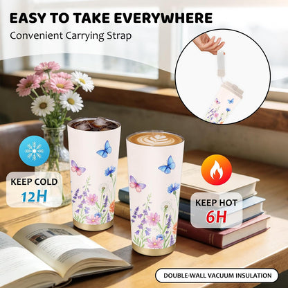 Cute Dog Gifts Stainless Steel 2-in-1 Lid Coffee Tumbler 19 oz Dog Paw Print Insulated Travel Coffee Mug Dogs Lovers Gifts for Women Birthday Christmas