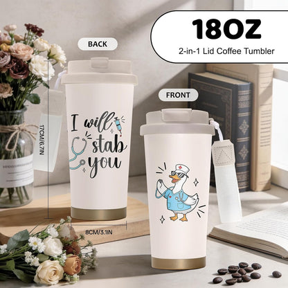Cute Dog Gifts Stainless Steel 2-in-1 Lid Coffee Tumbler 19 oz Dog Paw Print Insulated Travel Coffee Mug Dogs Lovers Gifts for Women Birthday Christmas