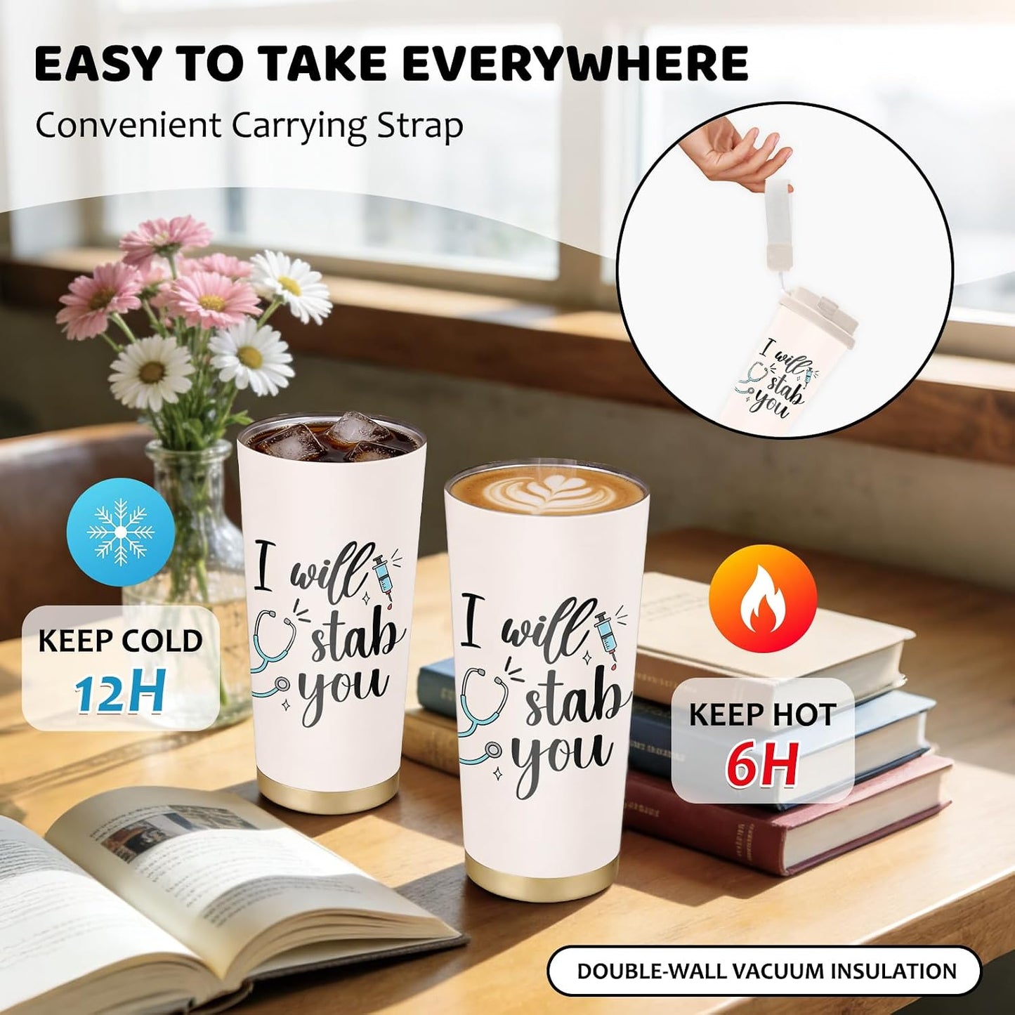 Cute Dog Gifts Stainless Steel 2-in-1 Lid Coffee Tumbler 19 oz Dog Paw Print Insulated Travel Coffee Mug Dogs Lovers Gifts for Women Birthday Christmas