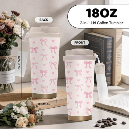 Cute Dog Gifts Stainless Steel 2-in-1 Lid Coffee Tumbler 19 oz Dog Paw Print Insulated Travel Coffee Mug Dogs Lovers Gifts for Women Birthday Christmas