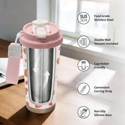 Cute Dog Gifts Stainless Steel 2-in-1 Lid Coffee Tumbler 19 oz Dog Paw Print Insulated Travel Coffee Mug Dogs Lovers Gifts for Women Birthday Christmas