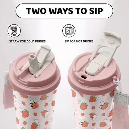 Cute Dog Gifts Stainless Steel 2-in-1 Lid Coffee Tumbler 19 oz Dog Paw Print Insulated Travel Coffee Mug Dogs Lovers Gifts for Women Birthday Christmas