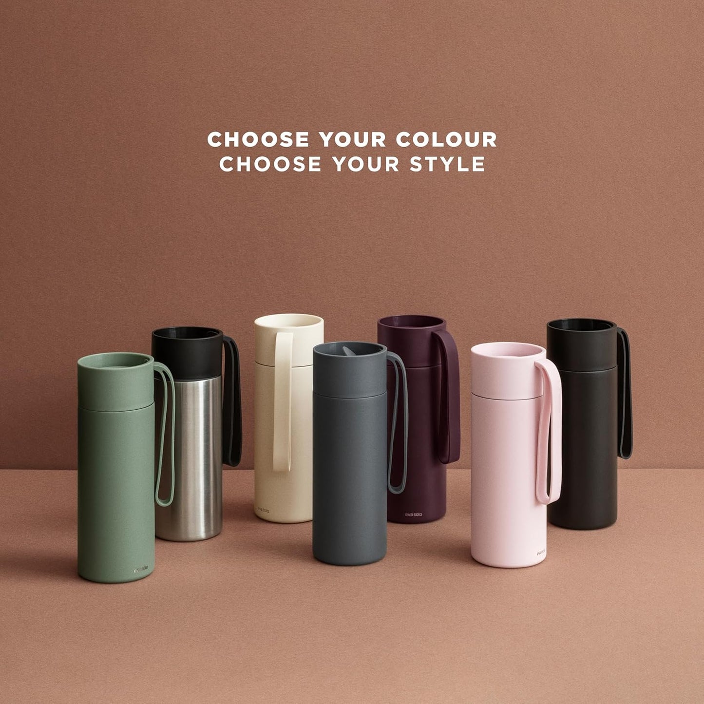 to Go Cup 0.35 L Vintage Brown | Double-Walled Thermo Cup with Vacuum Insulation | Stylish Danish Design with Practical Easy Grab Strap & Click Lid | Vintage Brown