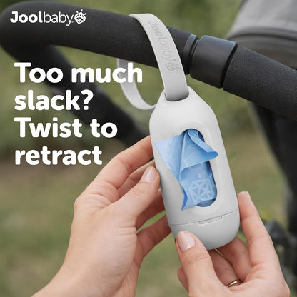 Disposable Diaper Bag Dispenser (Gray) + 6 Refill Rolls (Lavender-Scented) - Attaches to Stroller or Diaper Bag for On-the-Go Convenience