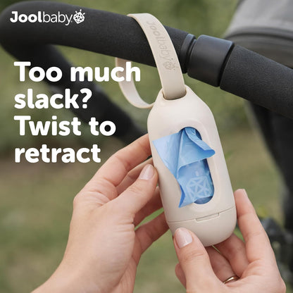Disposable Diaper Bag Dispenser (Gray) + 6 Refill Rolls (Lavender-Scented) - Attaches to Stroller or Diaper Bag for On-the-Go Convenience