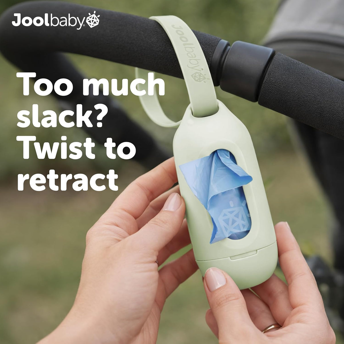 Disposable Diaper Bag Dispenser (Gray) + 6 Refill Rolls (Lavender-Scented) - Attaches to Stroller or Diaper Bag for On-the-Go Convenience
