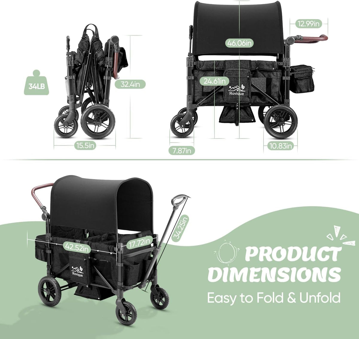 Wagon Stroller for 2 Kids,Stroller Wagon,Premium Wagon for Kids