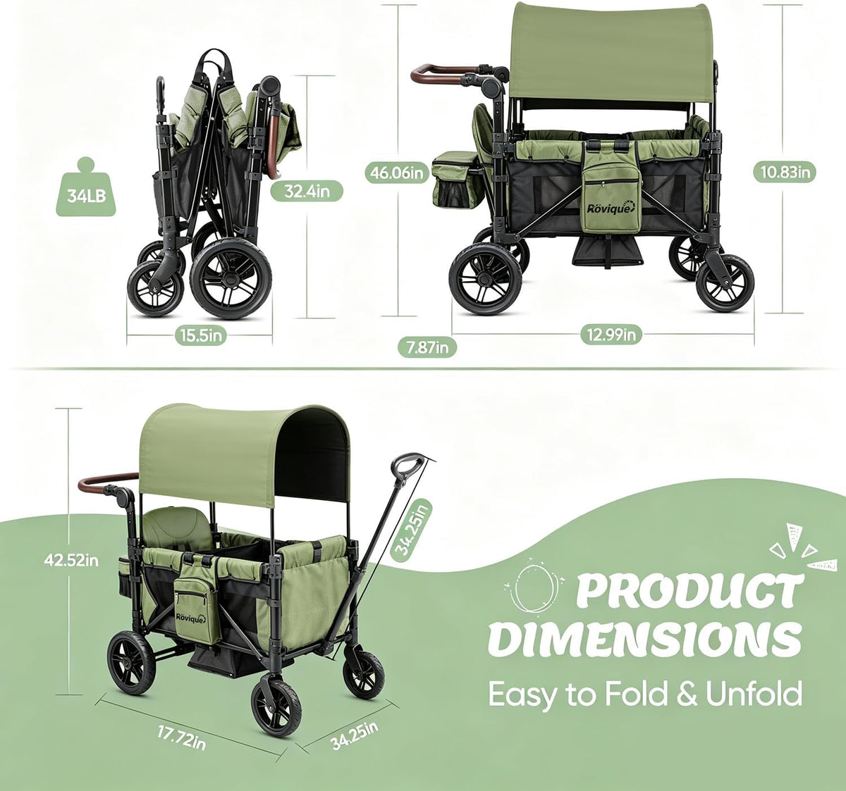 Wagon Stroller for 2 Kids,Stroller Wagon,Premium Wagon for Kids