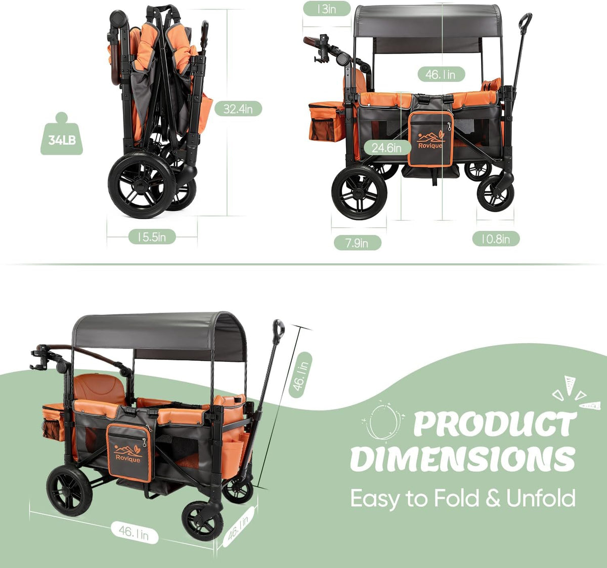 Wagon Stroller for 2 Kids,Stroller Wagon,Premium Wagon for Kids