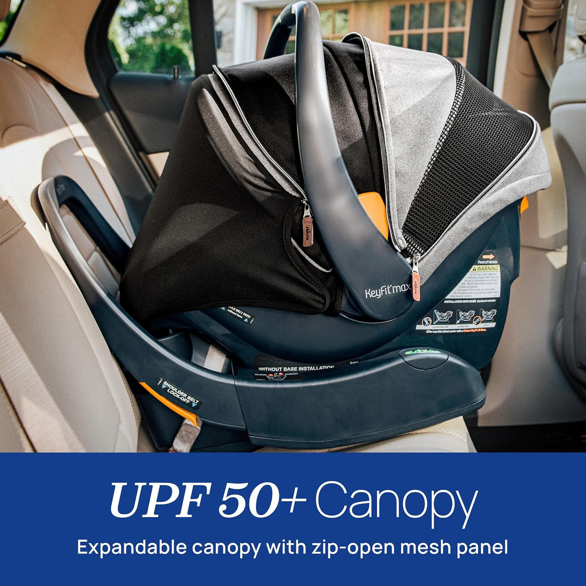 Chicco KeyFit Max Zip ClearTex Infant Car Seat with Base, Rear-Facing