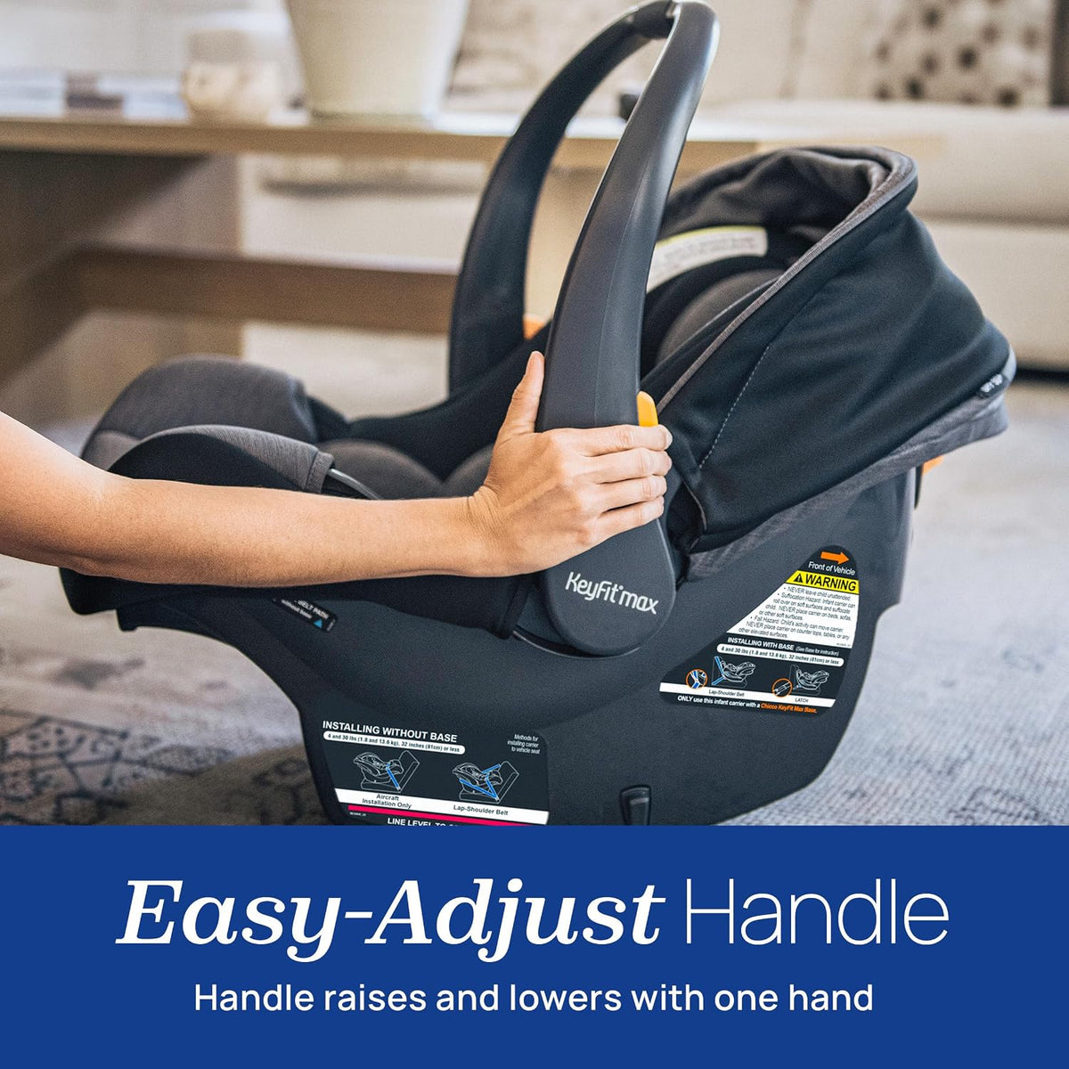 Chicco KeyFit Max Zip ClearTex Infant Car Seat with Base, Rear-Facing