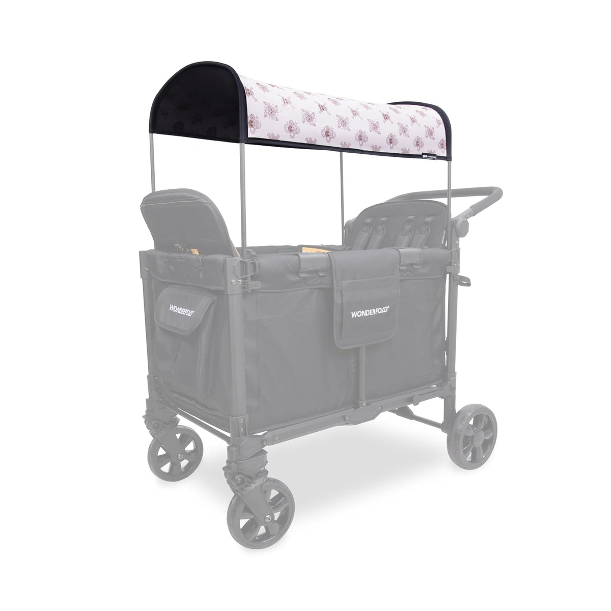 Flex Canopy - Stroller Wagon Canopy - UV Protection - Overhead Attachment & Stroller Wagon Sun Shade - Fits W4 OG - Black