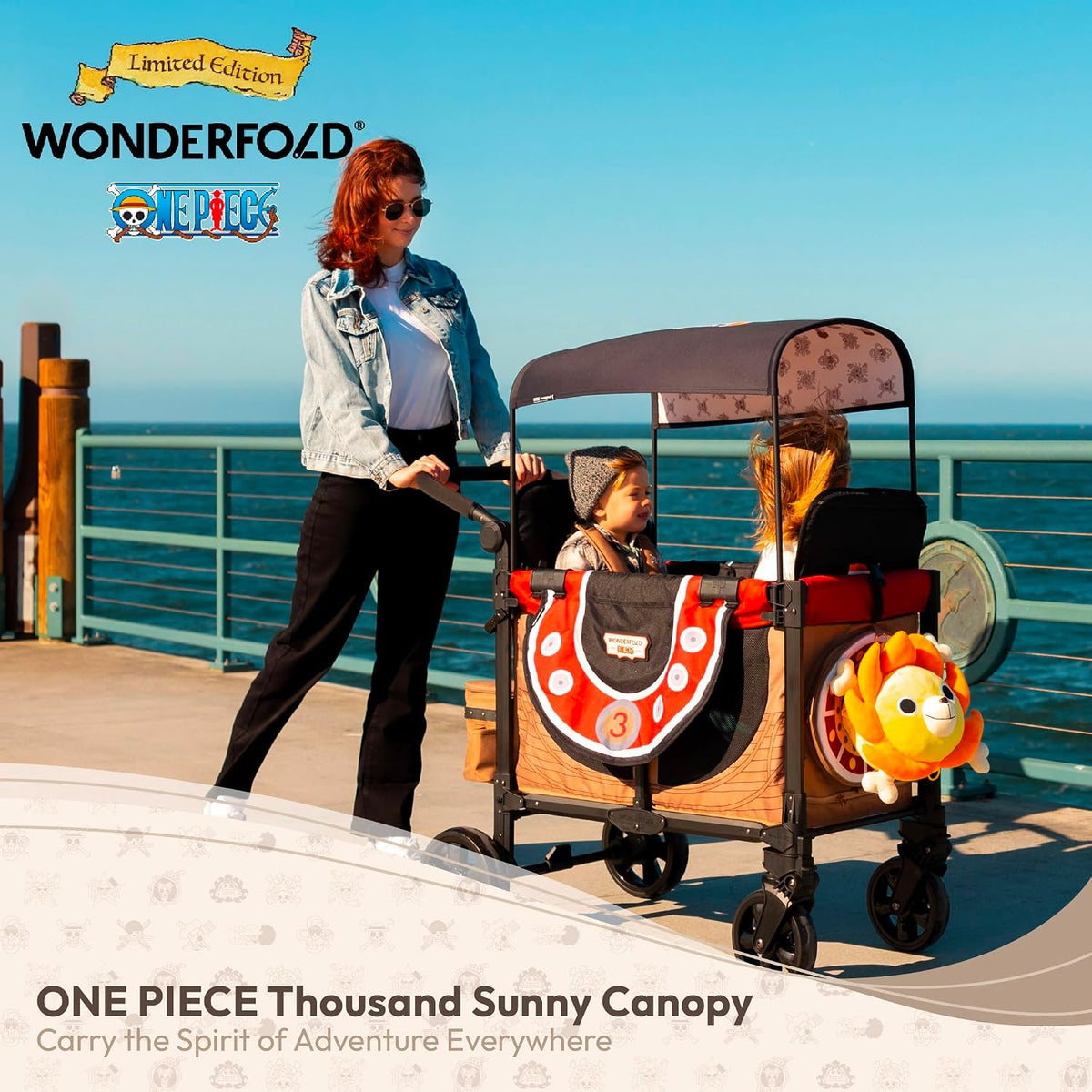 Flex Canopy - Stroller Wagon Canopy - UV Protection - Overhead Attachment & Stroller Wagon Sun Shade - Fits W4 OG - Black