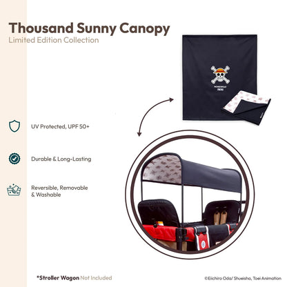 Flex Canopy - Stroller Wagon Canopy - UV Protection - Overhead Attachment & Stroller Wagon Sun Shade - Fits W4 OG - Black