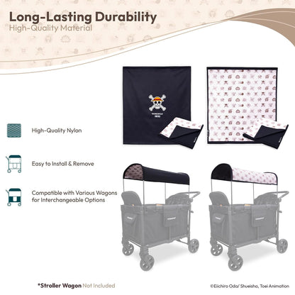 Flex Canopy - Stroller Wagon Canopy - UV Protection - Overhead Attachment & Stroller Wagon Sun Shade - Fits W4 OG - Black