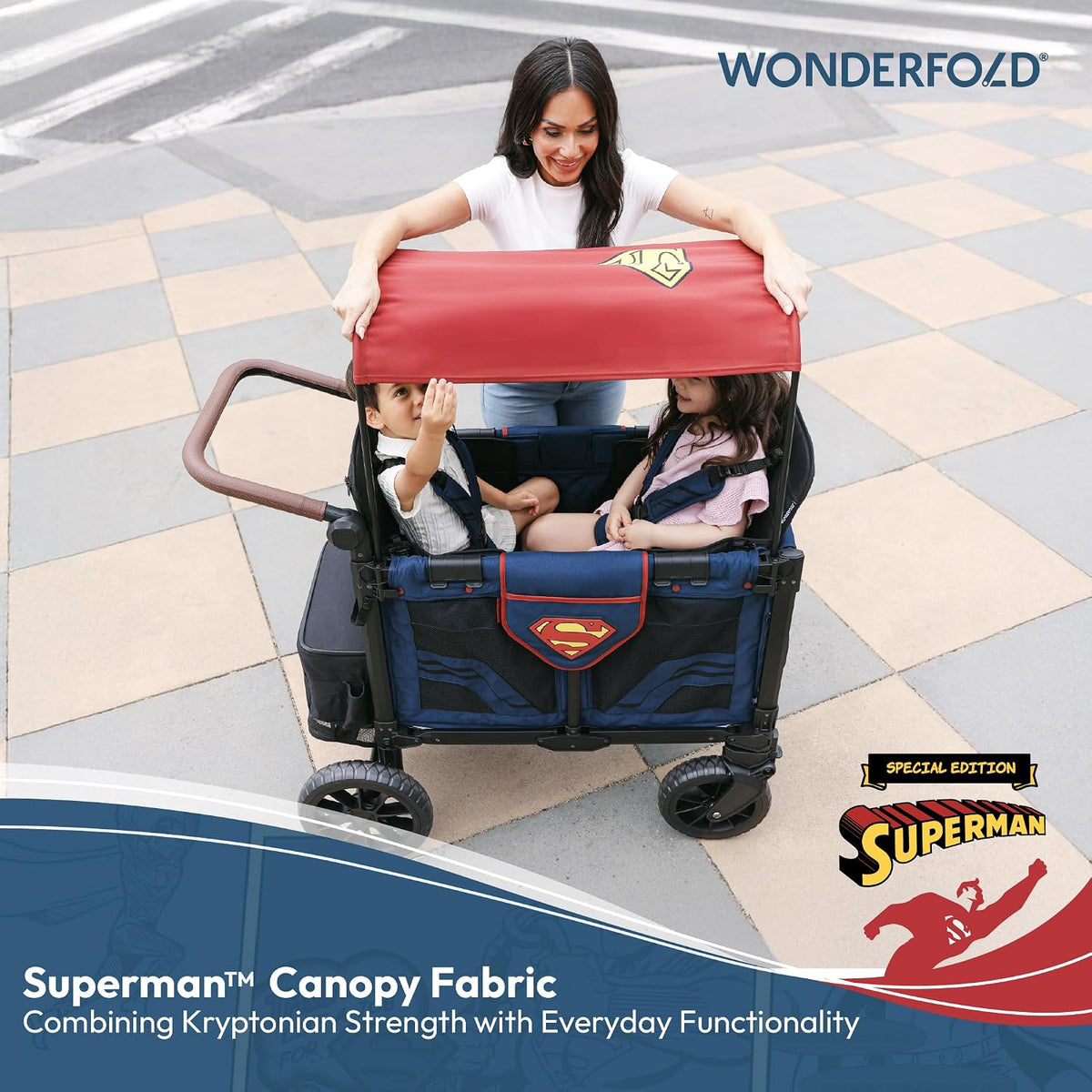 Flex Canopy - Stroller Wagon Canopy - UV Protection - Overhead Attachment & Stroller Wagon Sun Shade - Fits W4 OG - Black