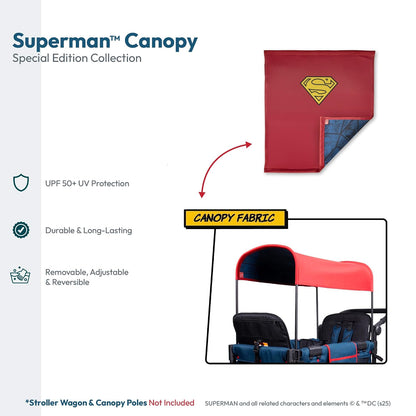 Flex Canopy - Stroller Wagon Canopy - UV Protection - Overhead Attachment & Stroller Wagon Sun Shade - Fits W4 OG - Black