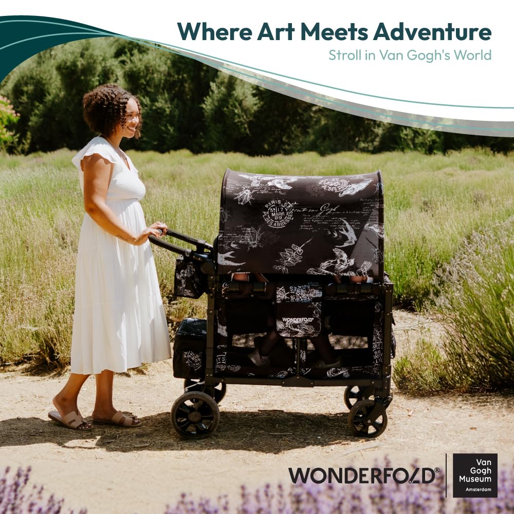 Flex Canopy - Stroller Wagon Canopy - UV Protection - Overhead Attachment & Stroller Wagon Sun Shade - Fits W4 OG - Black