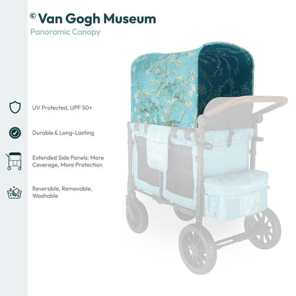 Flex Canopy - Stroller Wagon Canopy - UV Protection - Overhead Attachment & Stroller Wagon Sun Shade - Fits W4 OG - Black