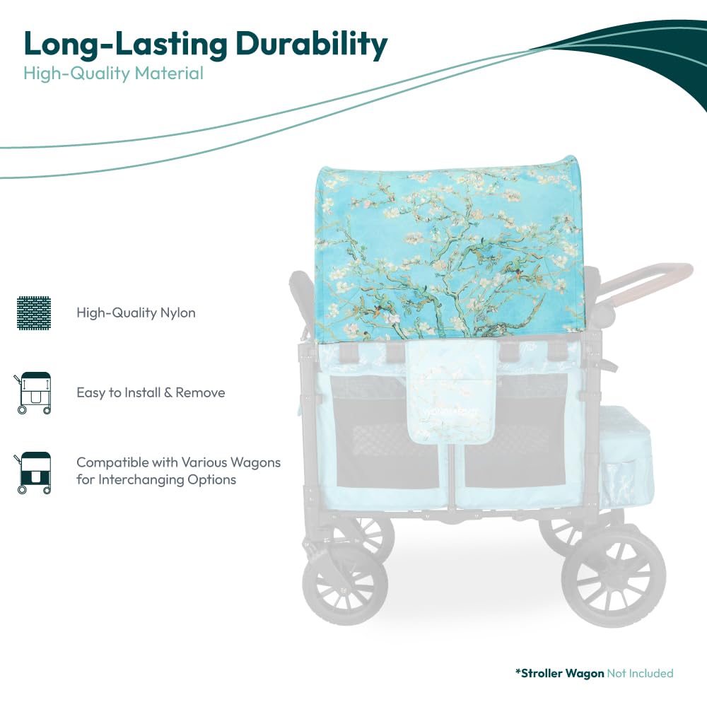 Flex Canopy - Stroller Wagon Canopy - UV Protection - Overhead Attachment & Stroller Wagon Sun Shade - Fits W4 OG - Black