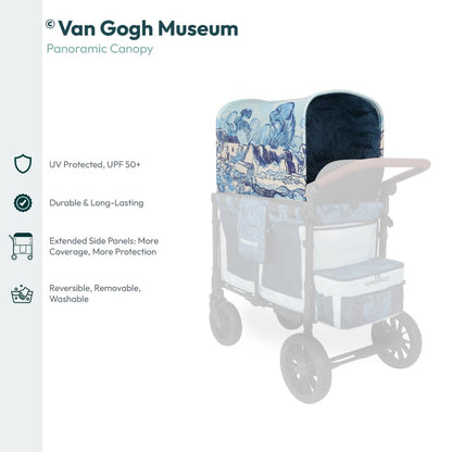Flex Canopy - Stroller Wagon Canopy - UV Protection - Overhead Attachment & Stroller Wagon Sun Shade - Fits W4 OG - Black