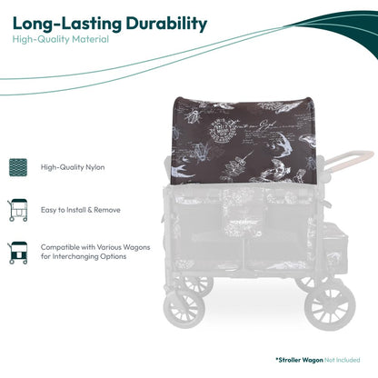 Flex Canopy - Stroller Wagon Canopy - UV Protection - Overhead Attachment & Stroller Wagon Sun Shade - Fits W4 OG - Black