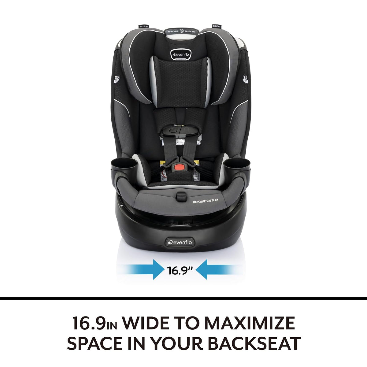 Gold Revolve360 Slim 2-in-1 Rotational Car Seat with SensorSafe (Obsidian Black)