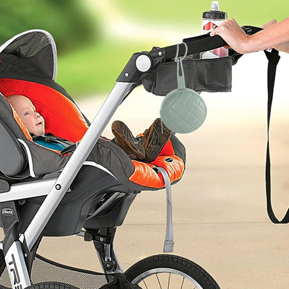 Pacifier Holder Case, Soft Silicone Portable Pacifier Clip and Accessory Pouch for Newborn Baby, BPA Free (Sage + Ether)