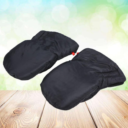 Winter Stroller Hand Muff Gloves, Black Polar Fleece Warm Windproof