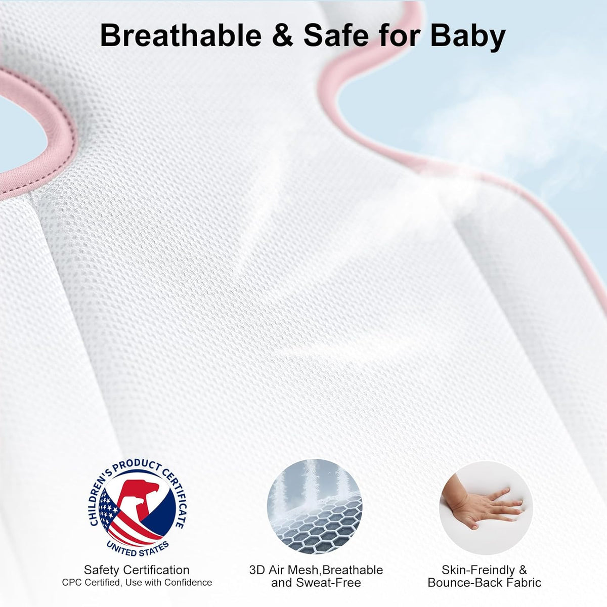 Baby Stroller Cooling Pad, 3D Breathable Carseat Cooling Pad