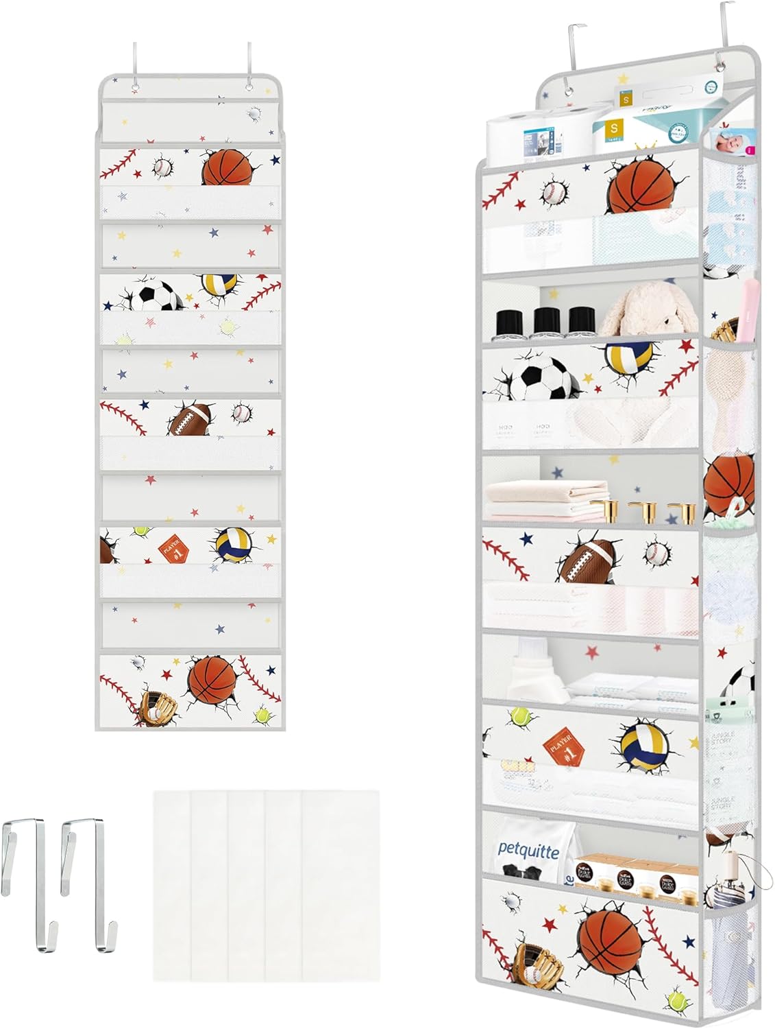 3D Ball Over the Door Organizer Diaper Toy Nursery Hanging Shelf