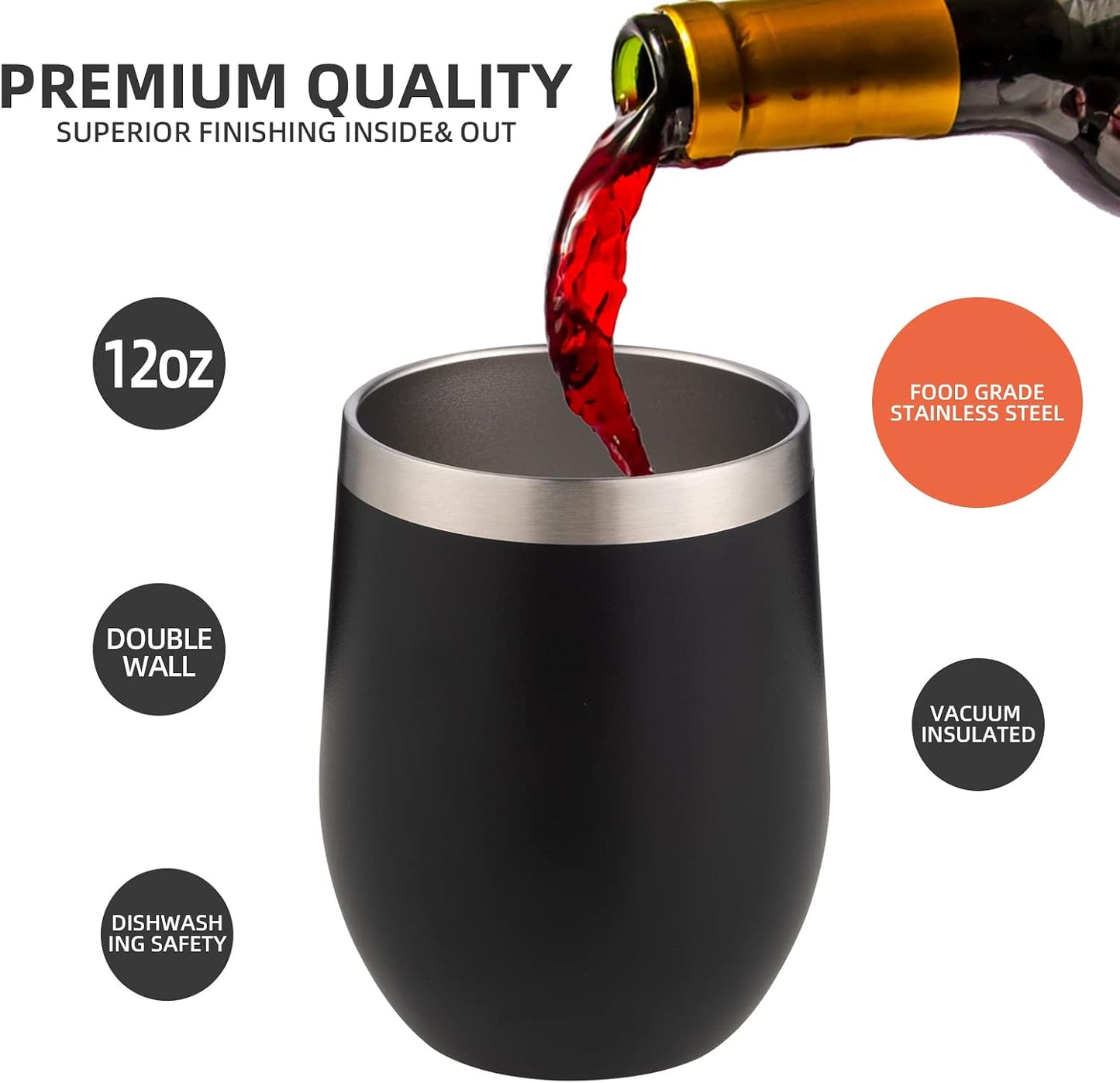 12 oz Insulated Wine Tumbler with Lid and Straw,Stainless Steel Stemless Wine Tumbler Glasses Double Wall Vacuum Wine Cups Tumbler for Coffee,Champaign,Office（Mint Green,1）