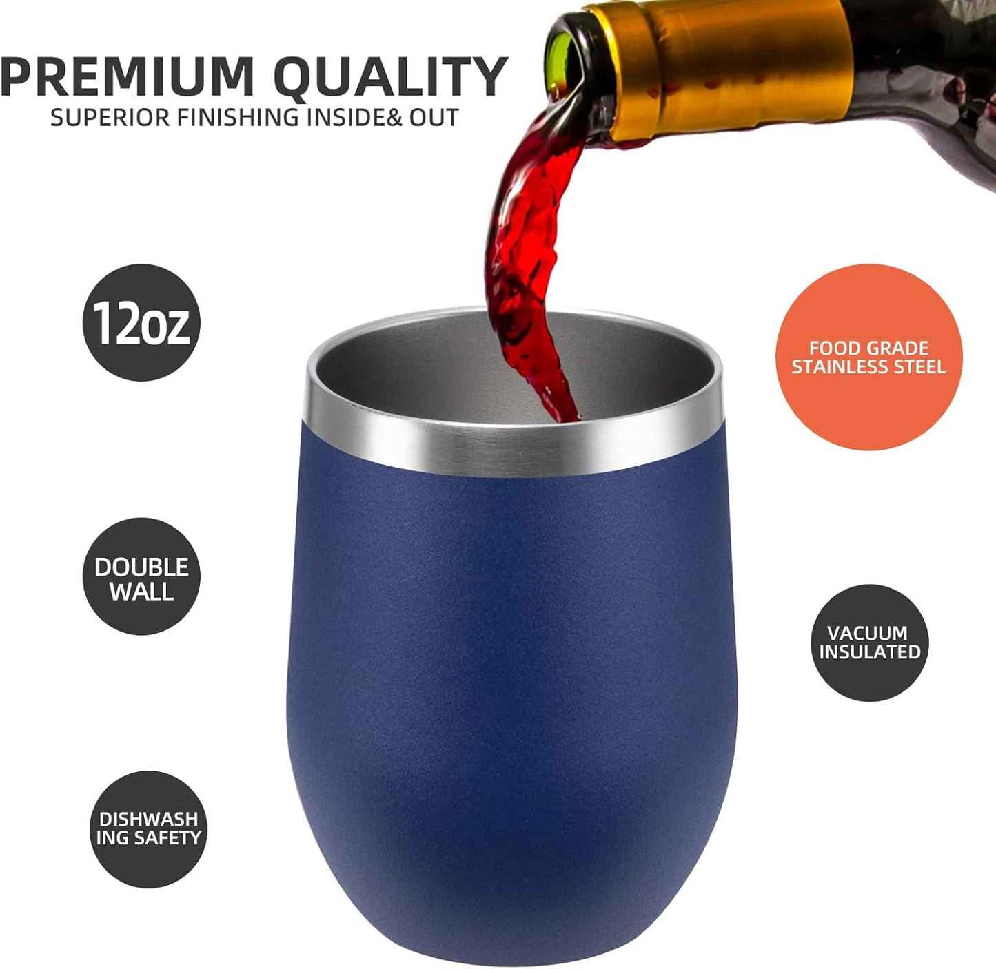 12 oz Insulated Wine Tumbler with Lid and Straw,Stainless Steel Stemless Wine Tumbler Glasses Double Wall Vacuum Wine Cups Tumbler for Coffee,Champaign,Office（Mint Green,1）