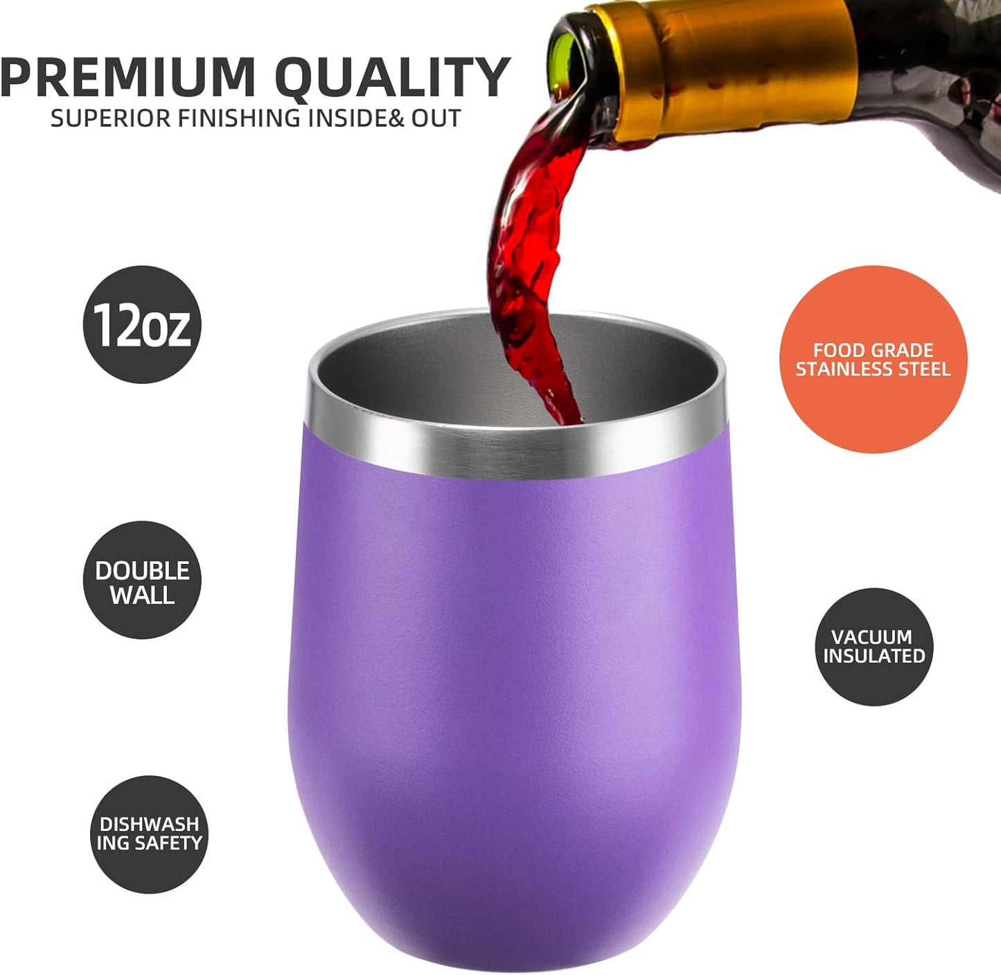 12 oz Insulated Wine Tumbler with Lid and Straw,Stainless Steel Stemless Wine Tumbler Glasses Double Wall Vacuum Wine Cups Tumbler for Coffee,Champaign,Office（Mint Green,1）