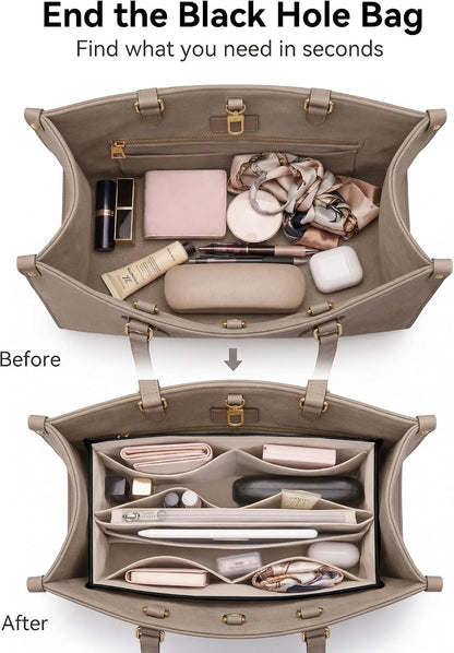 Purse Organizer Insert, Structured Tote Bag Organizer for Longchamp Bags