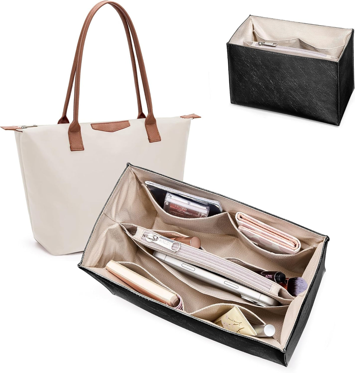 Purse Organizer Insert, Structured Tote Bag Organizer for Longchamp Bags