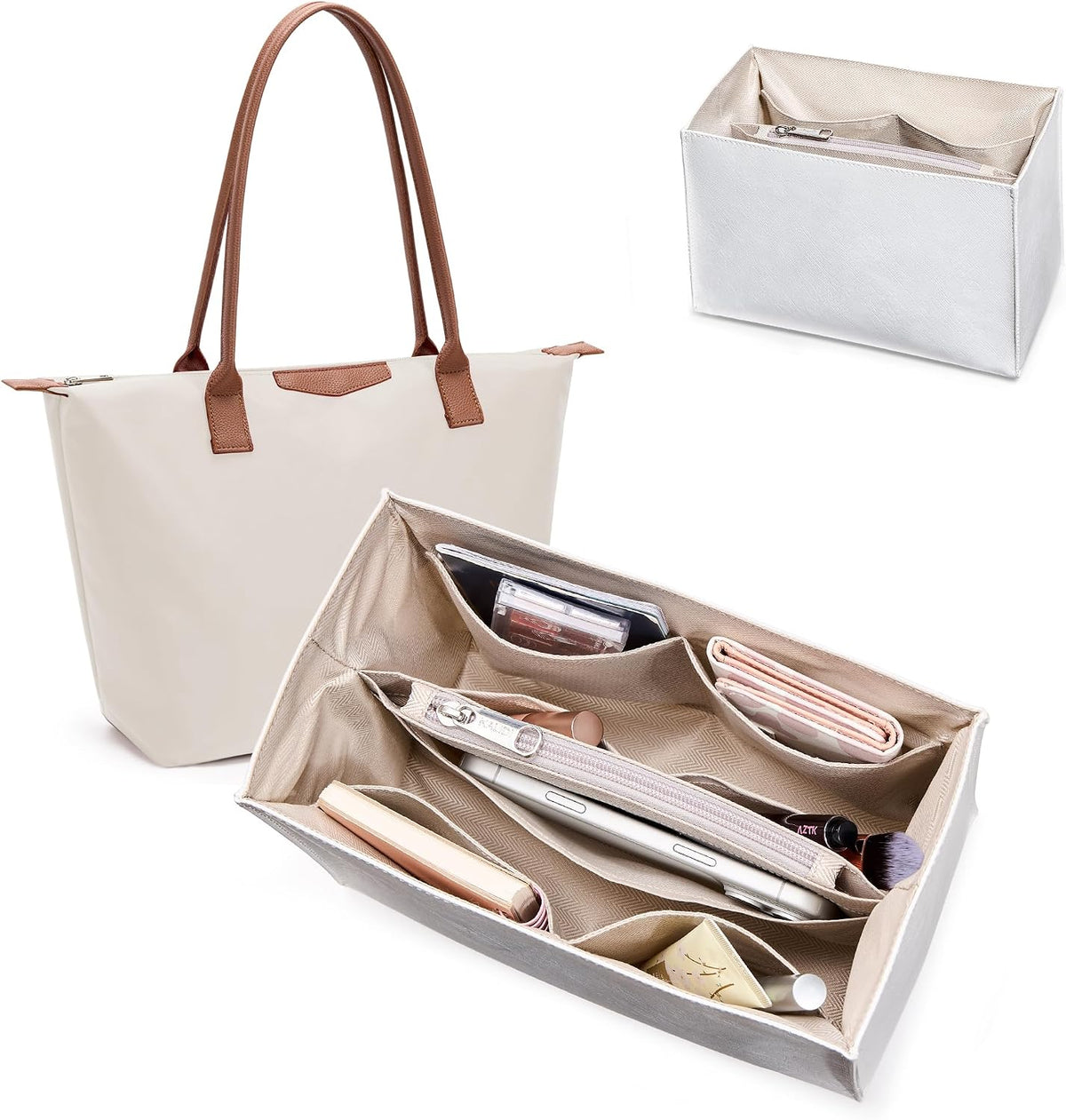 Purse Organizer Insert, Structured Tote Bag Organizer for Longchamp Bags