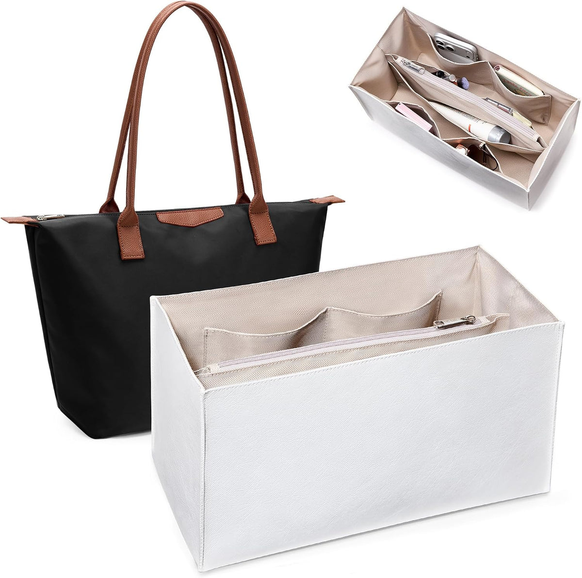 Purse Organizer Insert, Structured Tote Bag Organizer for Longchamp Bags