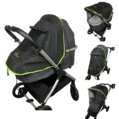 Universal Sun Shade and Mosquito Shield for Strollers – Baby Stroller Accessories – Blackout Cover Accessory and Visor for Boys and Girls – Versatile Stroller Attachment & Protector