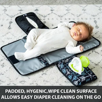 Portable Baby Changing Pad – Waterproof Travel Diaper Mat for Newborns, Lightweight & Foldable with Wipeable Surface for Moms & Dads On-The-Go