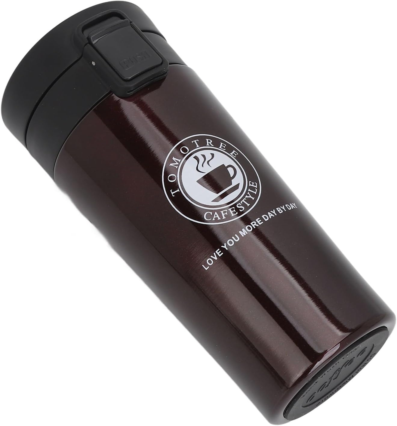 Insulated Coffee Cup Stainless Steel Vacuum Flask with Flip Lid for Travel Work Car Keeps Hot Leak Proof Portable (380ml)