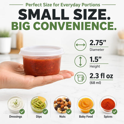Small Food Storage Containers - 20 pcs | Plastic Food Containers with Lids | Deli Containers | Meal Prep Container | Pantry, Fridge, Kitchen Organization | Cereal, Spices, Snack Containers