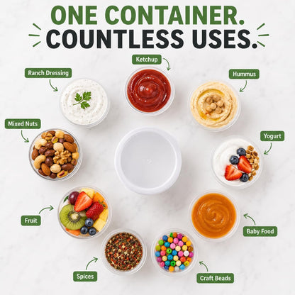 Small Food Storage Containers - 20 pcs | Plastic Food Containers with Lids | Deli Containers | Meal Prep Container | Pantry, Fridge, Kitchen Organization | Cereal, Spices, Snack Containers
