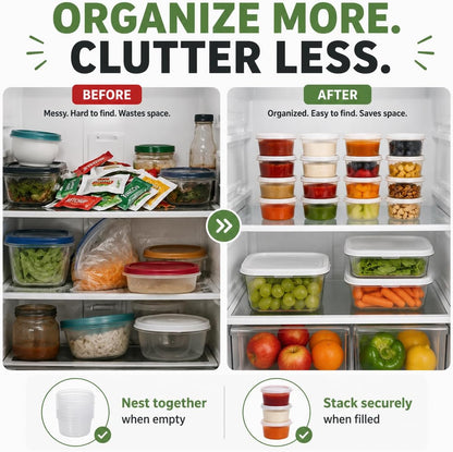 Small Food Storage Containers - 20 pcs | Plastic Food Containers with Lids | Deli Containers | Meal Prep Container | Pantry, Fridge, Kitchen Organization | Cereal, Spices, Snack Containers