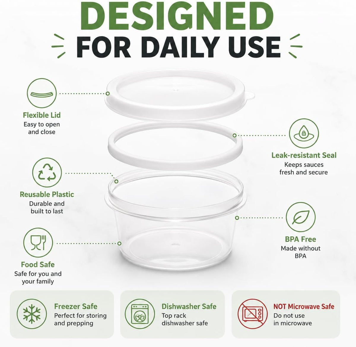 Small Food Storage Containers - 20 pcs | Plastic Food Containers with Lids | Deli Containers | Meal Prep Container | Pantry, Fridge, Kitchen Organization | Cereal, Spices, Snack Containers