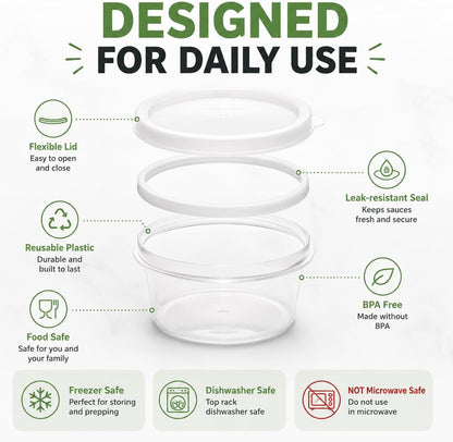 Small Food Storage Containers - 20 pcs | Plastic Food Containers with Lids | Deli Containers | Meal Prep Container | Pantry, Fridge, Kitchen Organization | Cereal, Spices, Snack Containers